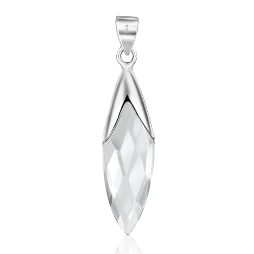 Unique Gems Damen Kettenanhänger echter Bergkristall 8.6 Karat 925 Sterling Silber Silberanhänger Art Nouveau Kristall Juweliers- Qualität von Unique Gems