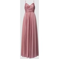 Unique Abendkleid in Maxilänge mit V-Ausschnitt in Mauve, Größe 38 von Unique