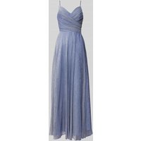 Unique Abendkleid mit Spaghettiträgern und V-Ausschnitt in Hellblau, Größe 40 von Unique