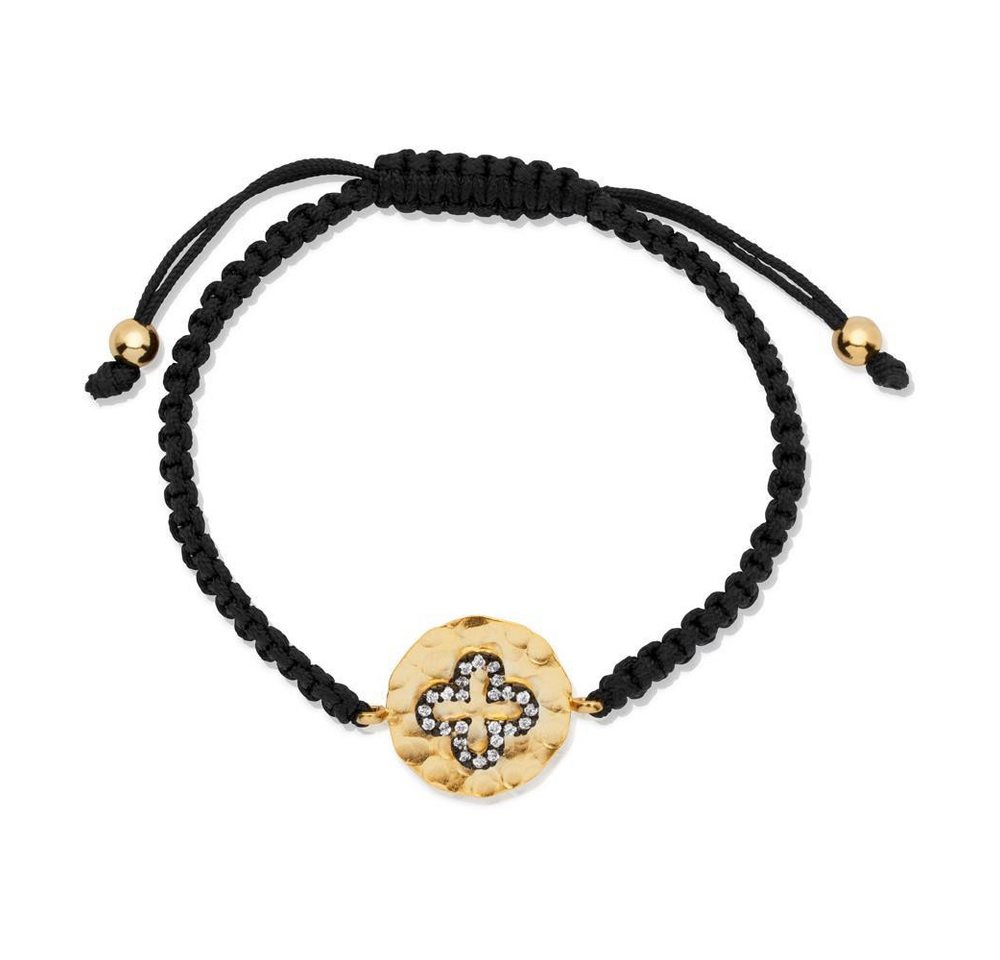 Unique Armband Unique Textilarmband vergoldeter Silberanhänger TXB0122 von Unique