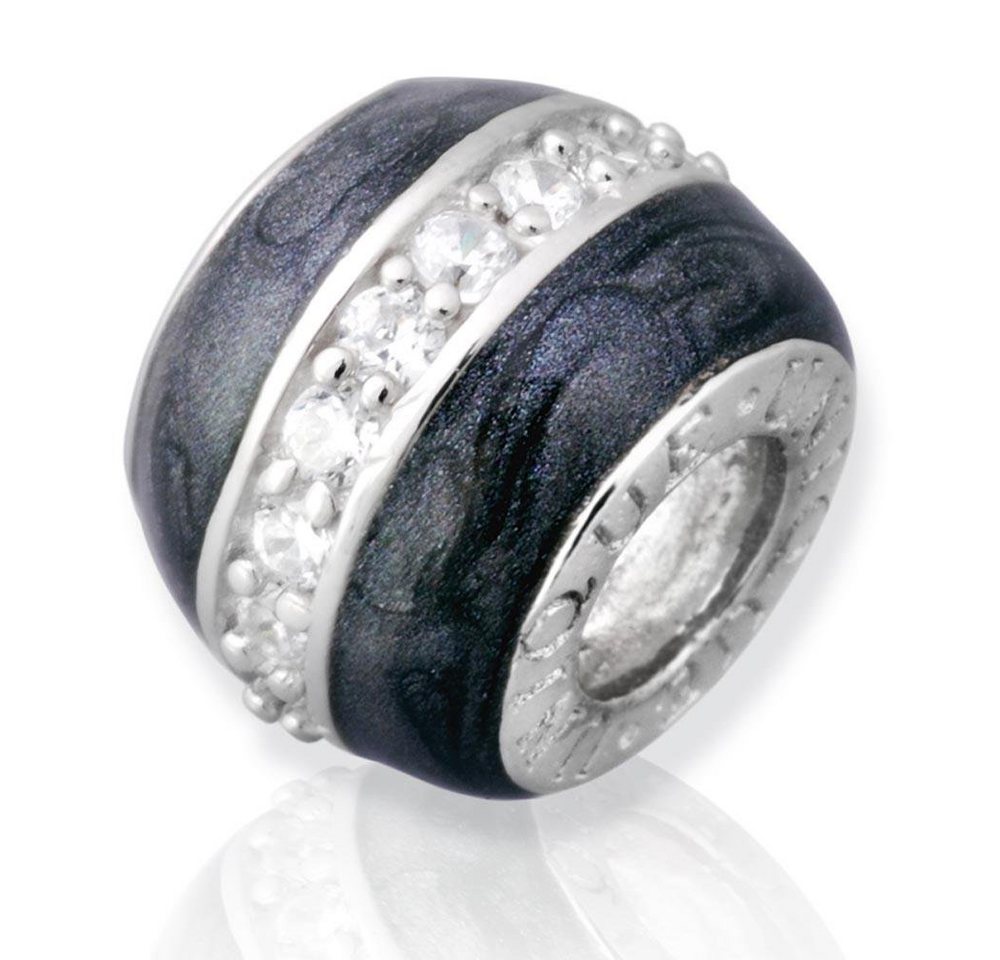 Unique Bead Exklusiver Unique 925 Sterling Silber Bead ohne Gewinde - rhodiniert von Unique