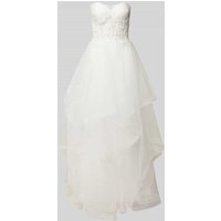 Unique Brautkleid in Bandeau-Form in Offwhite, Größe 40 von Unique