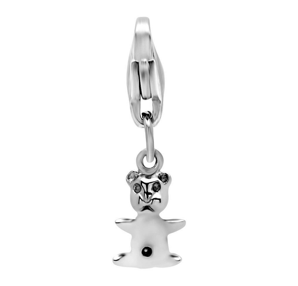 Unique Charm-Einhänger Unique Charm mit Karabiner Bärchen aus Edelstahl CS0092 von Unique