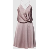 Unique Cocktailkleid in Wickel-Optik in Mauve, Größe 38 von Unique