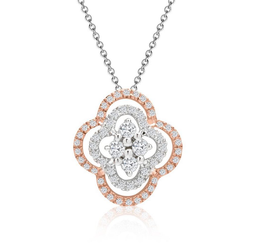 Unique Collier Diamantcollier Blüte bicolor 0,153 ct gesamt DN0031 von Unique