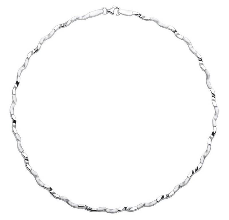 Unique Collier Modernes glänzendes Unique Silbercollier in geschwungener Form SN0247 von Unique
