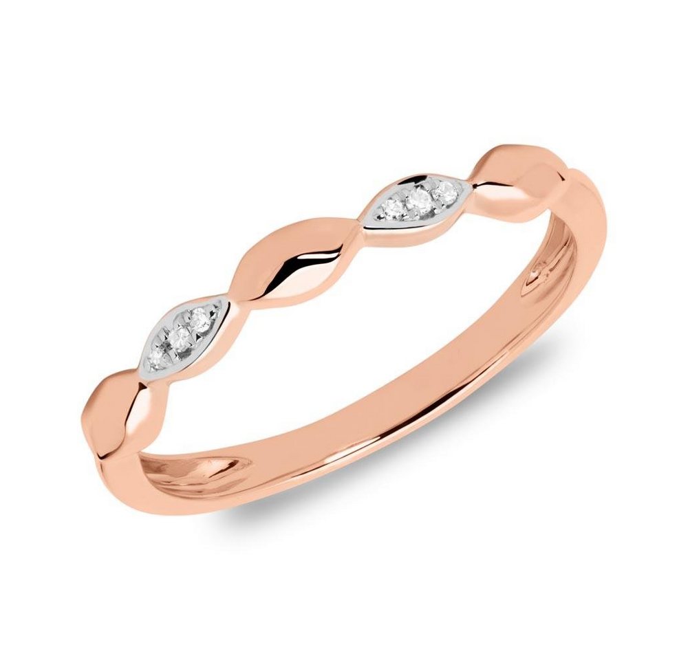 Unique Goldring Ring 585er Roségold Diamanten von Unique