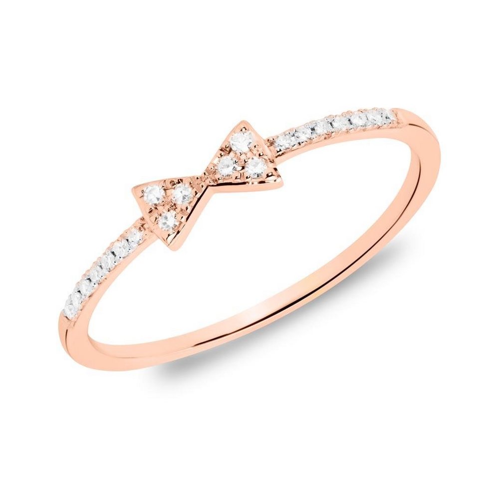 Unique Goldring Ring Schleife 14K Roségold Diamanten von Unique