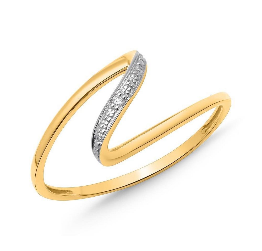 Unique Diamantring Ring aus 585er Gelbgold mit 1 Diamanten 0,0052 ct. (Größe: 50mm) von Unique
