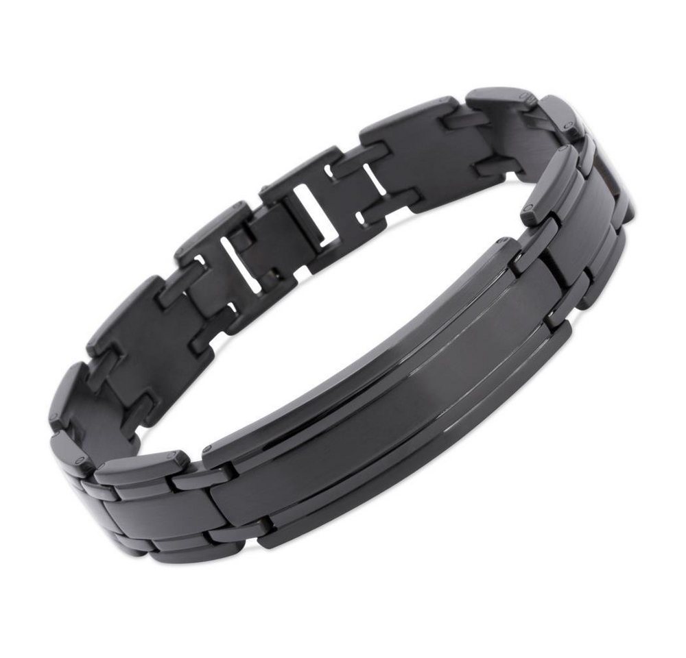 Unique Edelstahlarmband Edelstahl Armband schwarz Ionic Black Plating 21cm (Länge: 21cm) von Unique