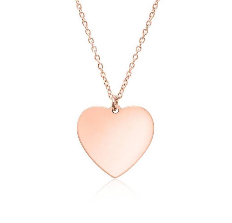 Unique Edelstahlkette Herzkette Edelstahl rosévergoldet von Unique