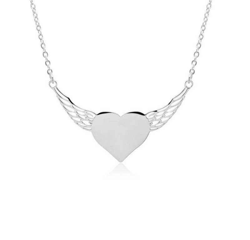 Unique Edelstahlkette Kette geflügeltes Herz Edelstahl von Unique