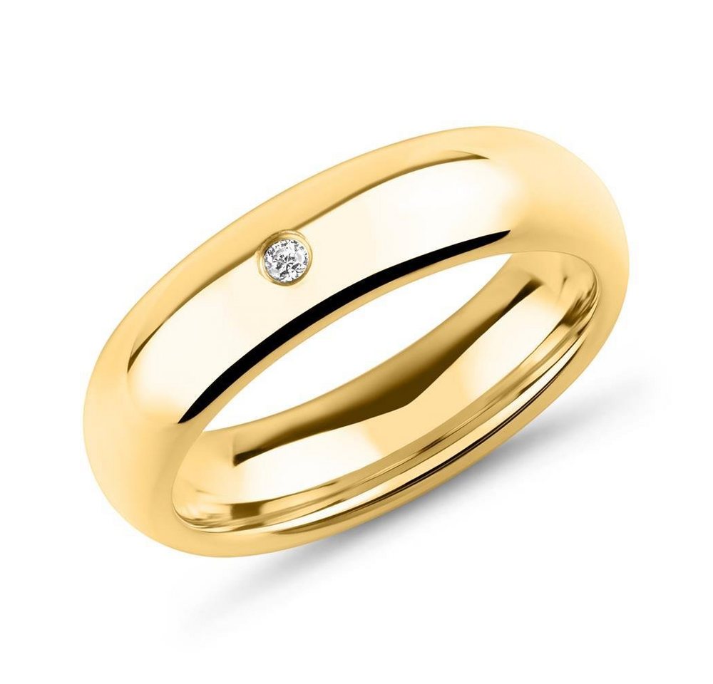 Unique Fingerring Unique Damenring aus vergoldetem Edelstahl 5mm breit R9205cz von Unique