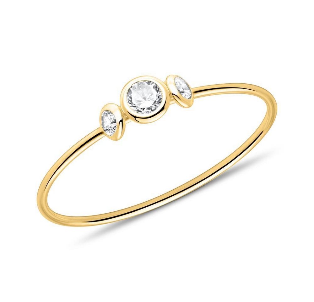 Unique Goldring 9K Goldring für Damen von Unique mit Zirkoniasteinen (Größe: 48mm) von Unique