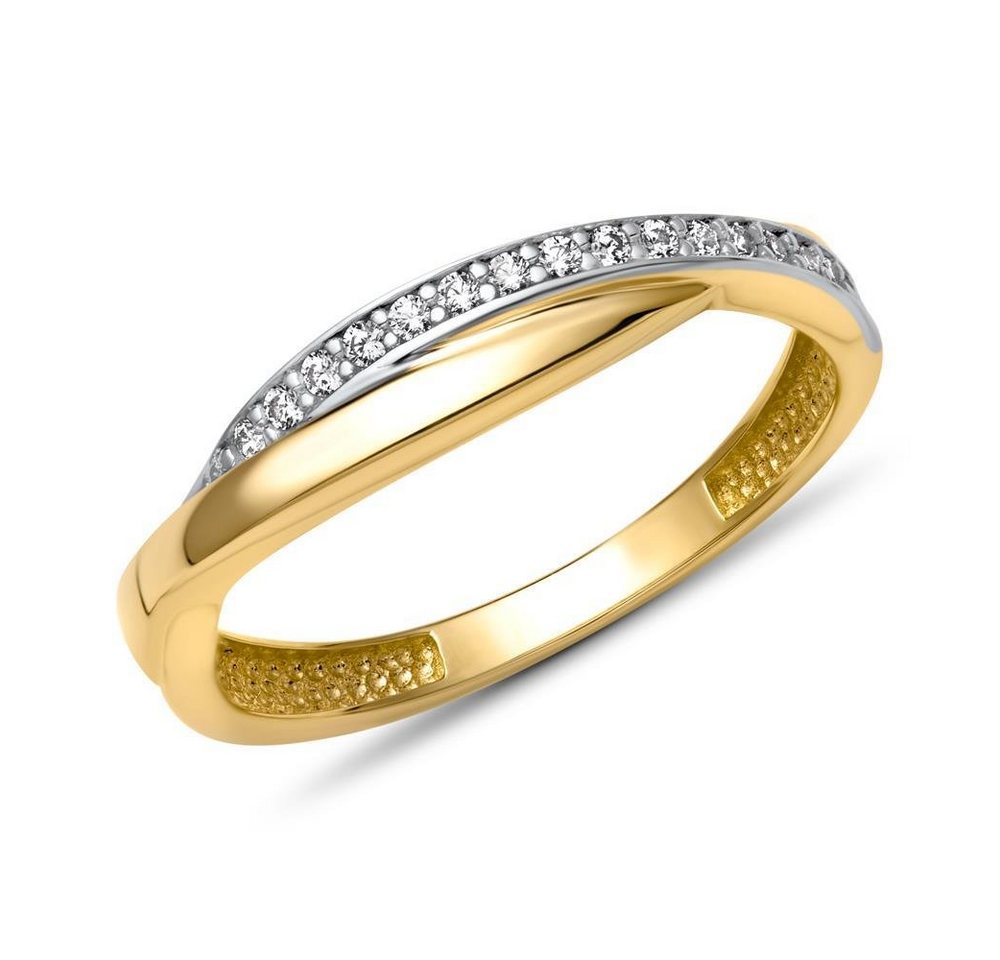 Unique Goldring Goldring 333er silber gold twist Zirkonia GR0117 von Unique