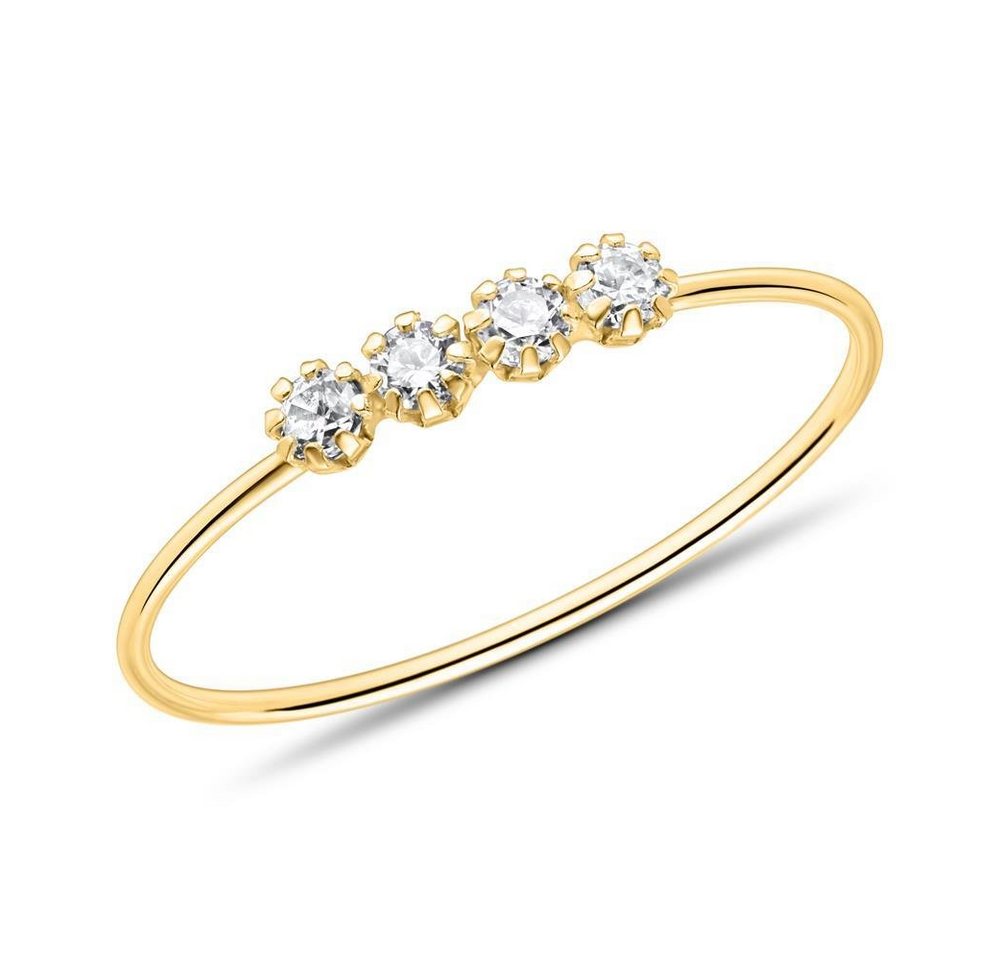 Unique Goldring Ring für Damen von Unique aus 9K Gold mit Zirkonia (Größe: 48mm) von Unique