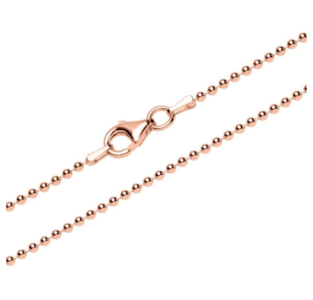 Unique Kette ohne Anhänger 1,8 mm Kugelkette von Unique aus Sterlingsilber, rosévergoldet von Unique