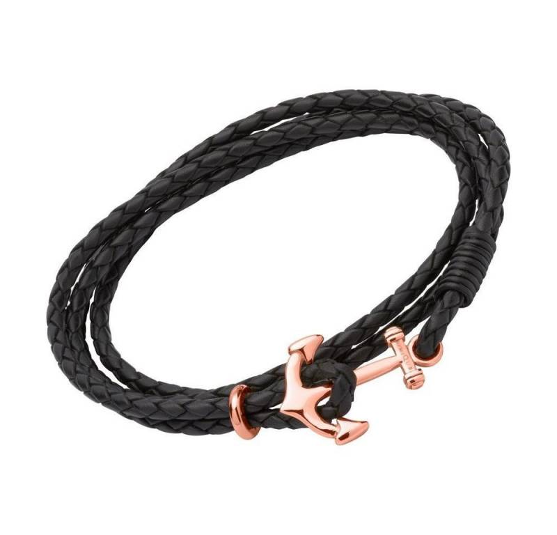 Unique Lederarmband Armband aus schwarzem Leder mit 4 Strängen LB0479 von Unique