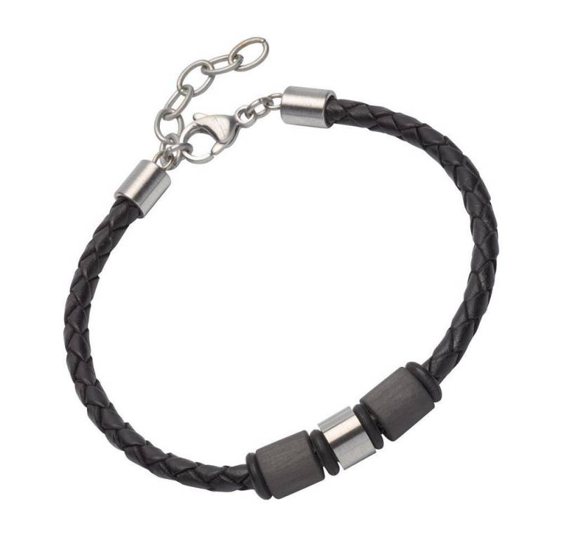 Unique Lederarmband Armband aus schwarzem Leder mit Zierelementen LB0478 von Unique