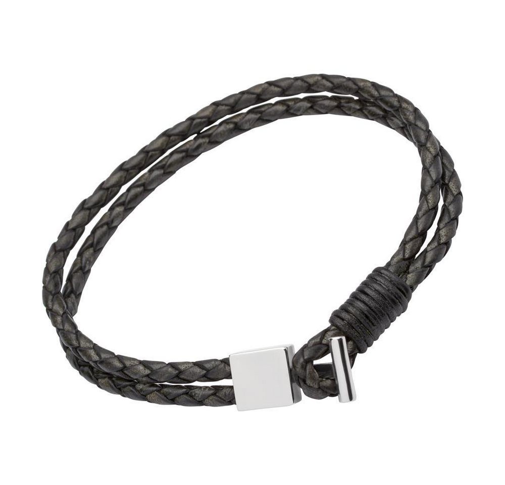 Unique Lederarmband Modernes Unique Lederarmband vintage schwarz LB0275 (Länge: 21cm) von Unique