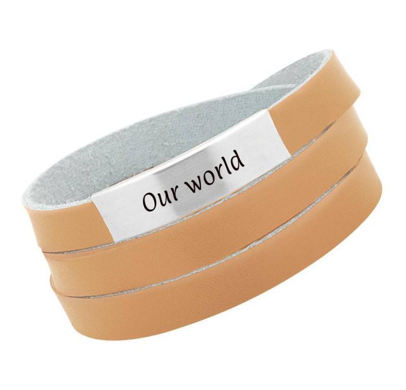 Unique Lederarmband Modernes Unqiue Lederarmband Sandfarben LB0271 von Unique