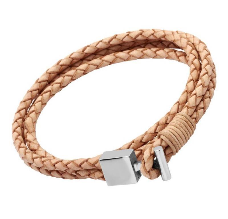 Unique Lederarmband Natürliches Unique Armband mit Stahlverschluss sowie LB0257 von Unique