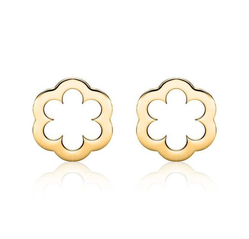 Unique Paar Ohrstecker Blumen Ohrstecker für Damen von Unique aus 585er Gold von Unique