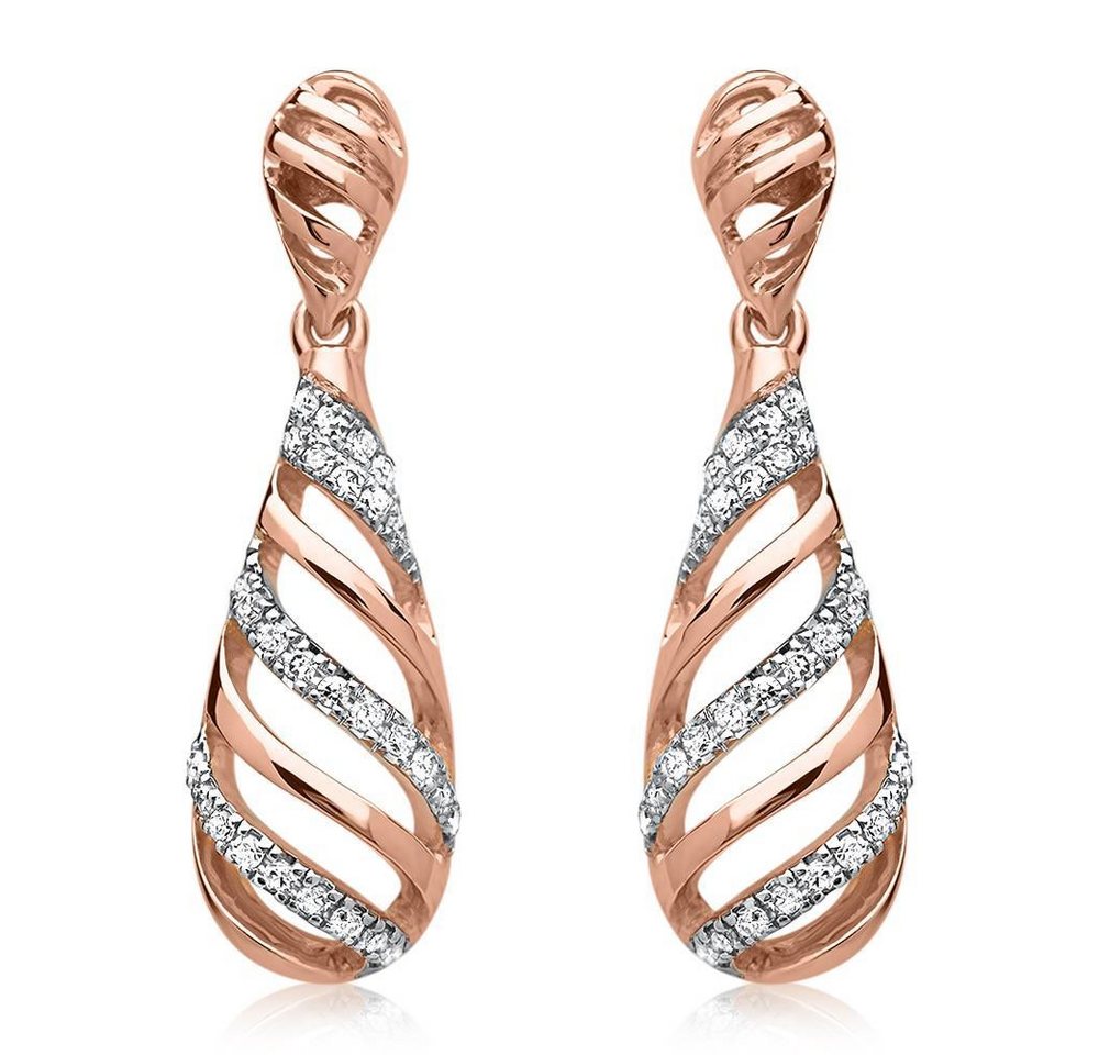 Unique Paar Ohrstecker Diamant Ohrringe roségold 54 Diamanten 0,114 ct. DE0056 von Unique
