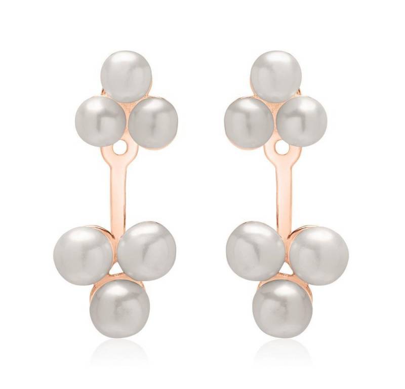 Unique Paar Ohrstecker Ear Jackets 925er Silber rosévergoldet Perlen von Unique