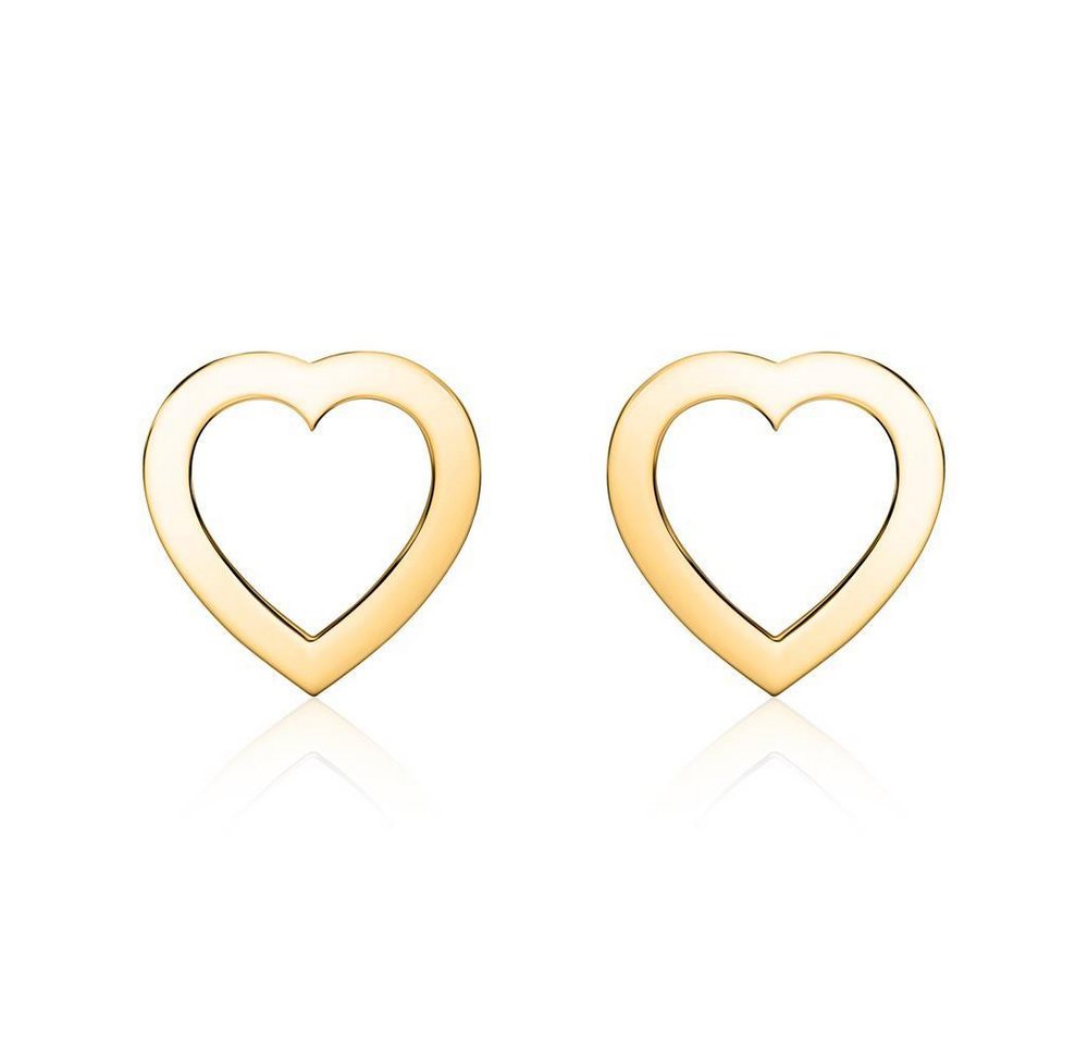 Unique Paar Ohrstecker Herz Ohrstecker für Damen aus 585er Gold von Unique von Unique