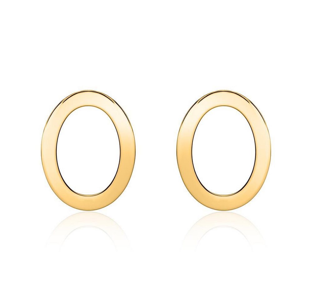 Unique Paar Ohrstecker Ovale Damen Ohrstecker aus 14K Gold von Unique