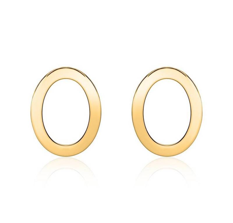 Unique Paar Ohrstecker Ovale Damen Ohrstecker aus 14K Gold von Unique