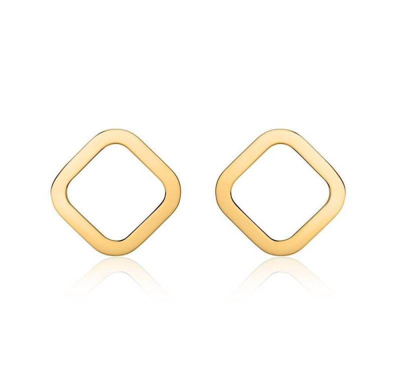 Unique Paar Ohrstecker Quadratische Ohrstecker für Damen aus 14K Gold von Unique von Unique