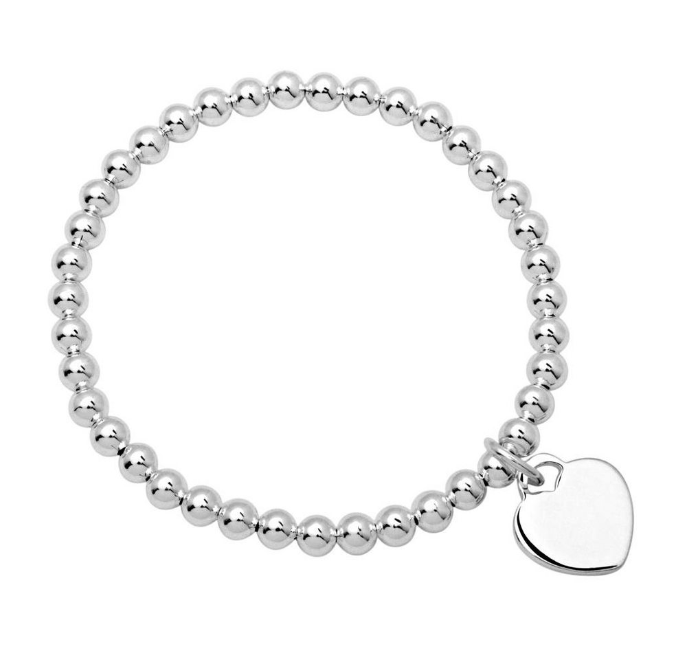 Unique Quarzuhr 925 Silber Perlenarmband mit Herzcharm SB0104 von Unique