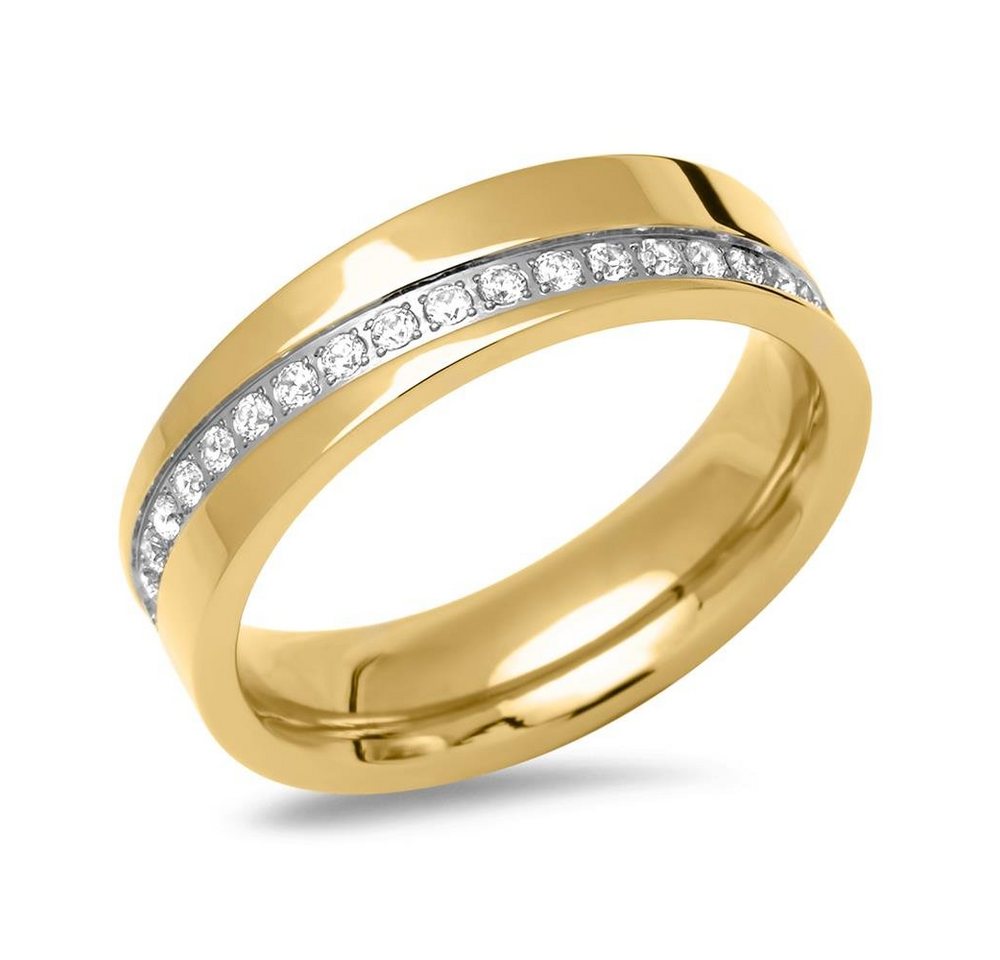 Unique Fingerring Unique Edelstahl Damenring mit Steinbesatz R9225cz von Unique