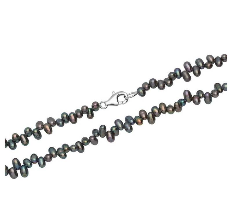 Unique Perlenkette Aus echten Süßwasserperlen in Grau PN0026 von Unique