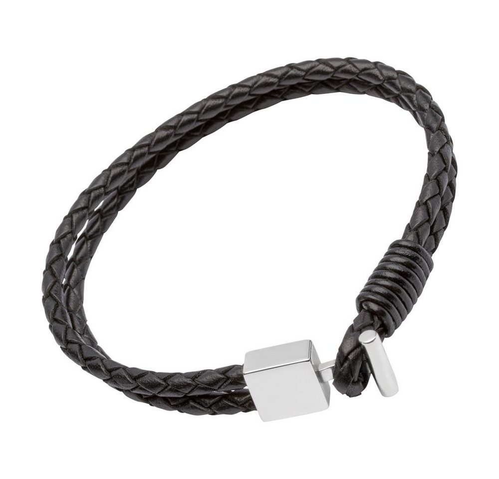 Unique Lederarmband Unique Lederarmband: Schwarz mit Steckverschluss LB0197 (Länge: 19cm) von Unique