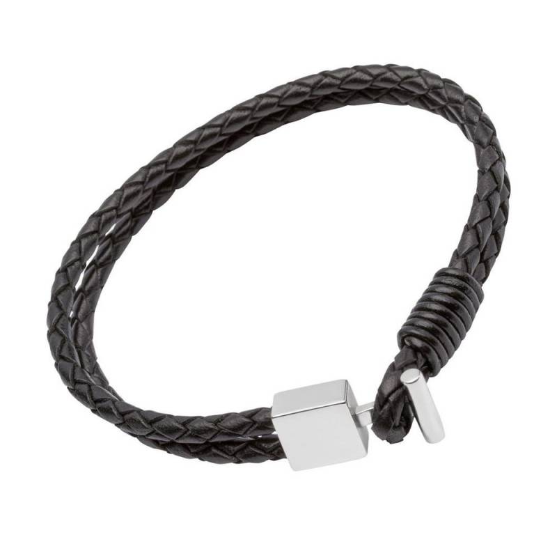 Unique Lederarmband Unique Lederarmband: Schwarz mit Steckverschluss LB0197 (Länge: 19cm) von Unique