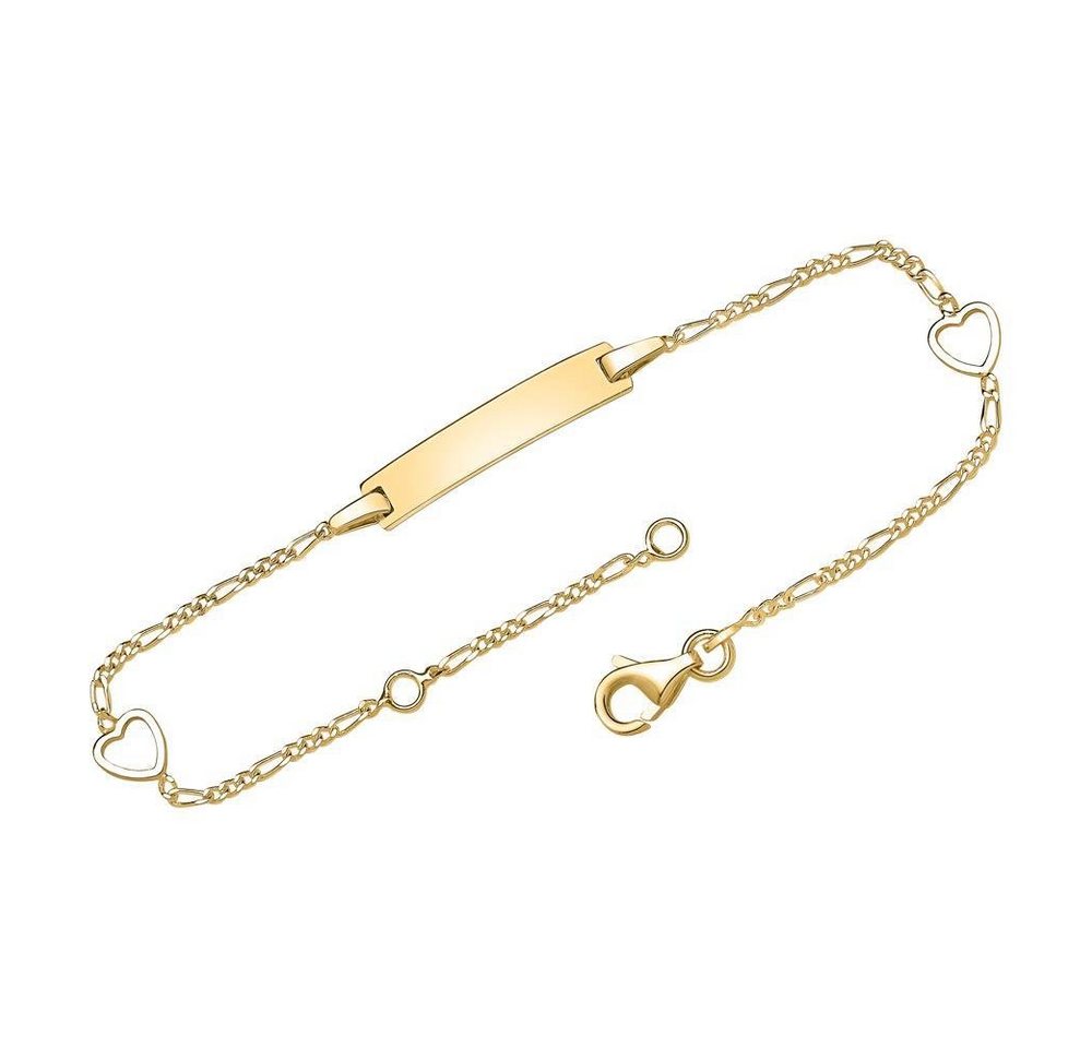 Unique Silberarmband Damenarmband mit Herz Elementen gold ID1013-G (Länge: 12cm) von Unique