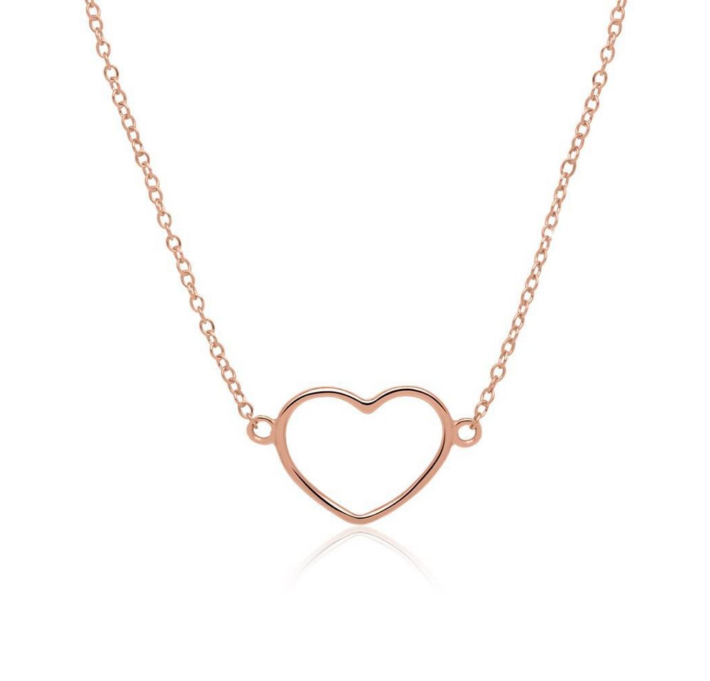 Unique Silberkette Kette Herz 925er Silber rosévergoldet von Unique
