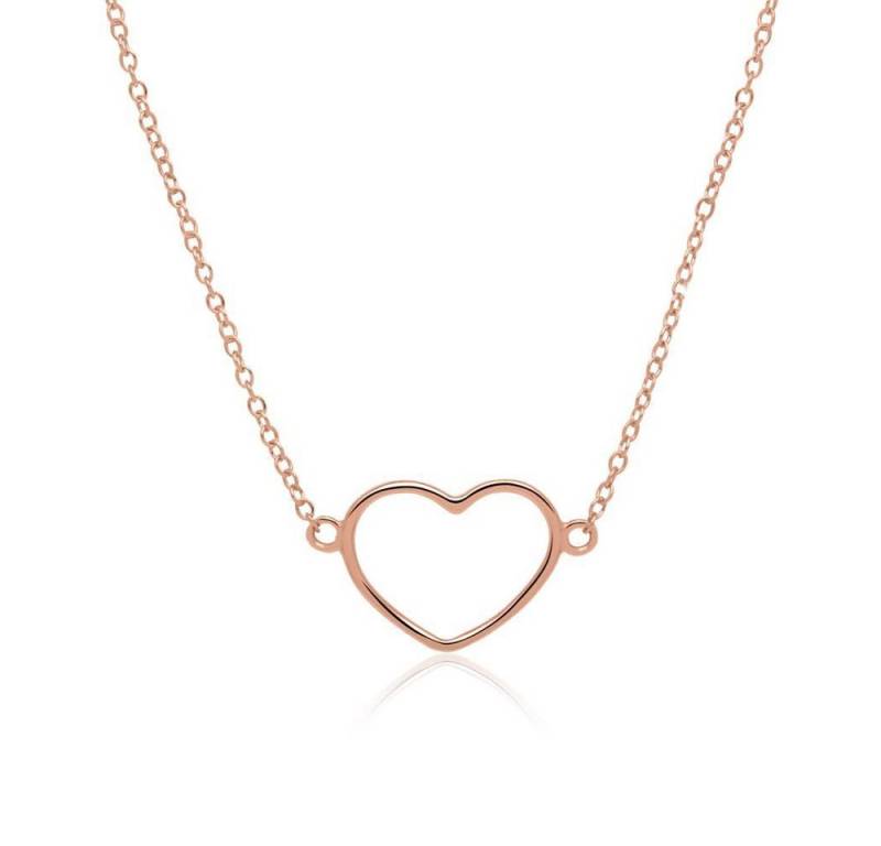 Unique Silberkette Kette Herz 925er Silber rosévergoldet von Unique