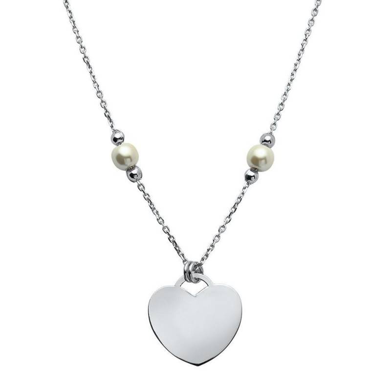 Unique Silberkette Herzanhänger und runden Perlmutt Elementen SN0261 von Unique