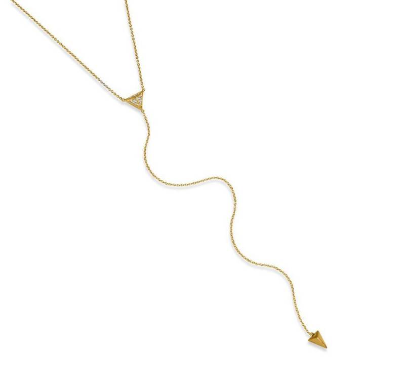 Unique Silberkette Unique Kette 925er Silber y-förmig vergoldet Zirkonia SN0314 von Unique