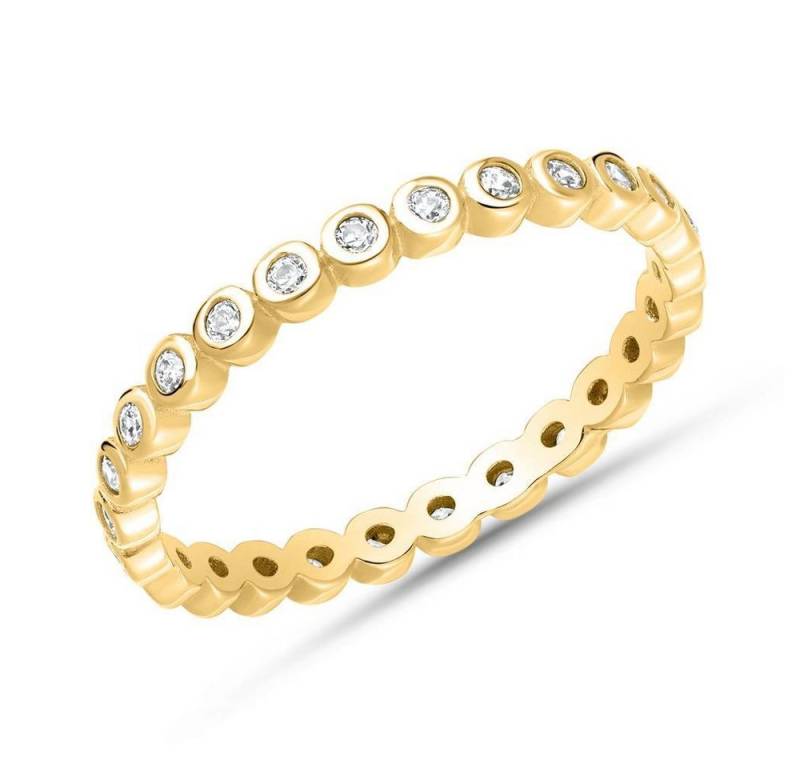 Unique Silberring Funkelnder Silberring vergoldet mit Zirkonia SR0312 (Größe: 48mm) von Unique