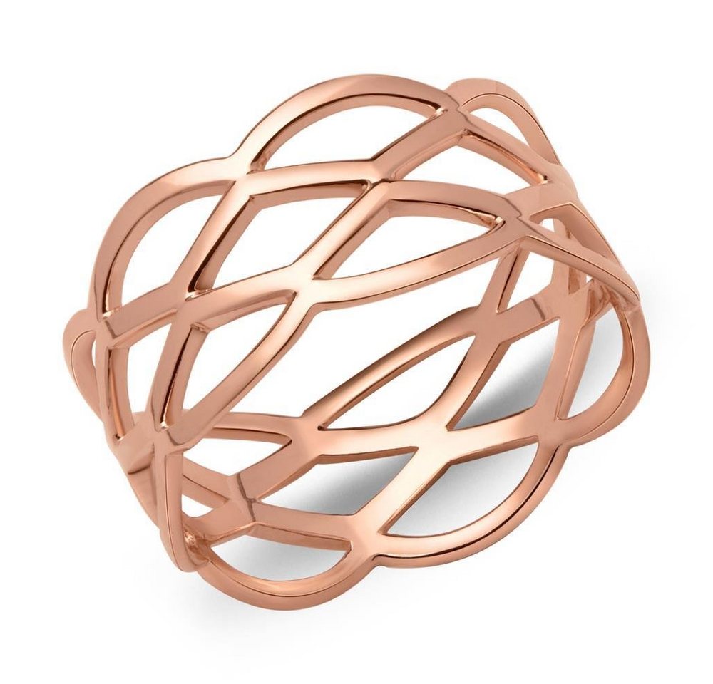 Unique Silberring Ladys Hipster Ring verflochten roségold SR0368 (Größe: 50mm) von Unique