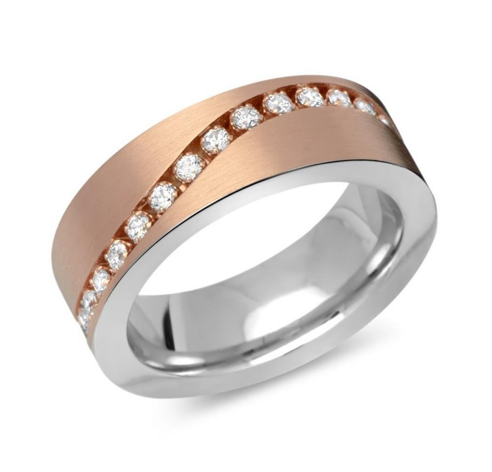 Unique Silberring Massiver 925 Unique Sterlingsilberring rosé vergoldet R8560cz von Unique