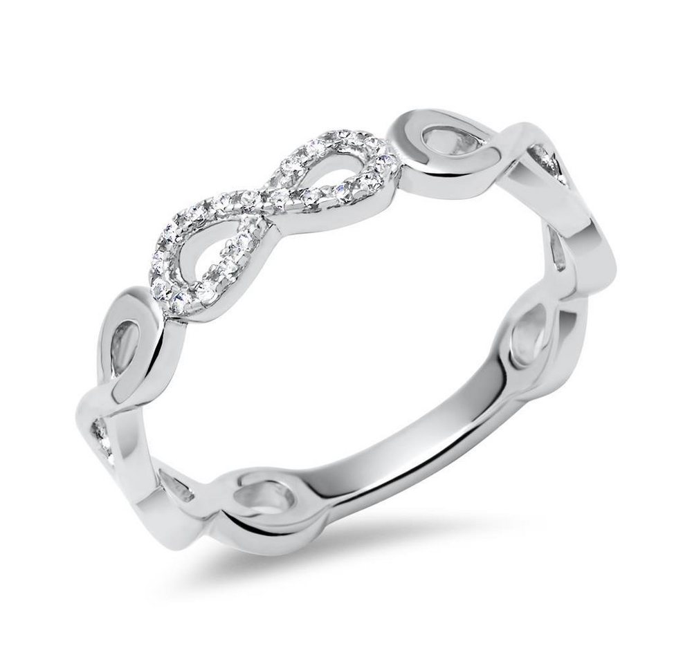 Unique Silberring Rhodinierter Infinityring 925er Silber Zirkonia SR0363 von Unique