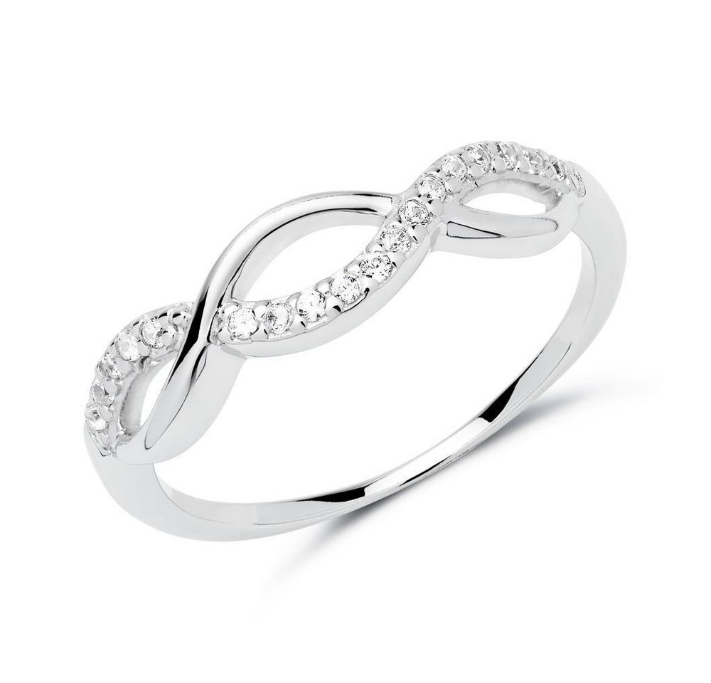 Unique Silberring Ring für Damen aus 925er Silber mit weißen Zirkonia (Größe: 52mm) von Unique