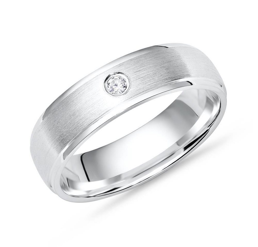 Unique Silberring Unique Silberring 925 Sterling Silber Zirkonia matt 5mm breit R8505cz von Unique