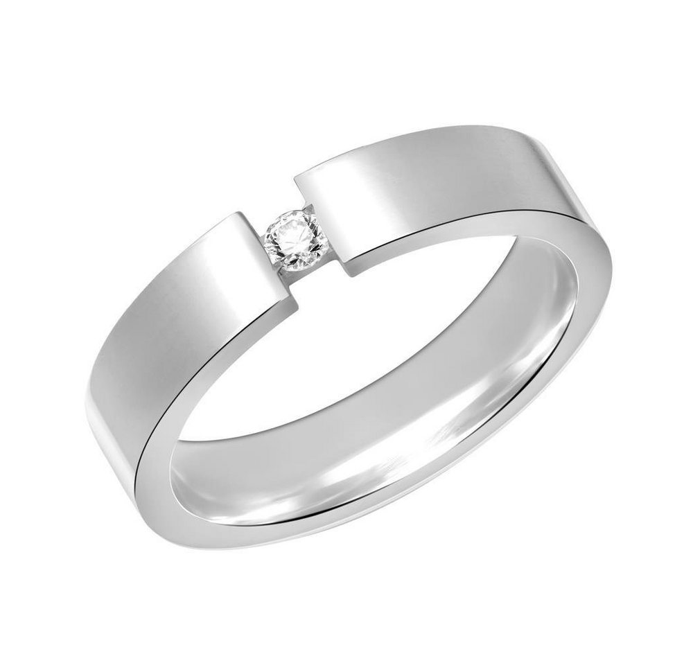 Unique Silberring Unique Silberring 925 Sterling Silber Zirkonia poliert 4,5mm breit von Unique